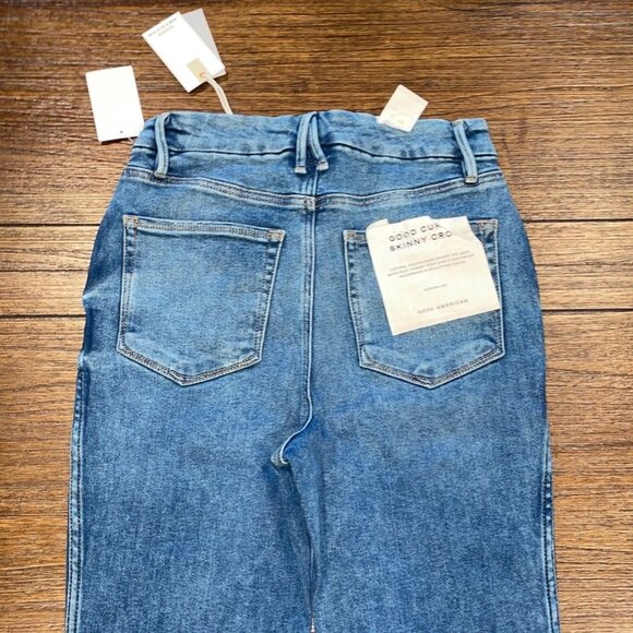 NWT Good American 8/29 Good Curve Skinny Crop Jeans High Rise Distressed - Picture 7 of 16